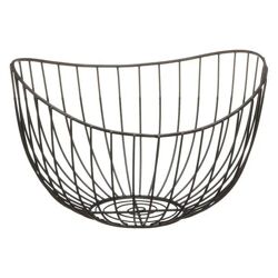 Schwarzer Deko-Korb 'Wave', Klein, 26x24cm – Elegante Aufbewahrung